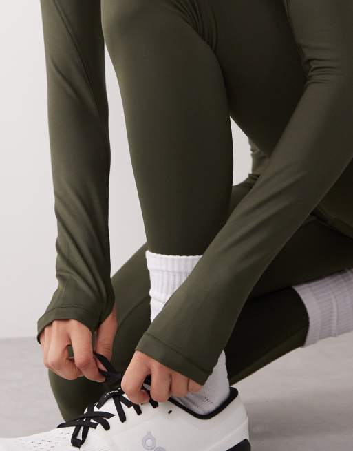 4505 Icon active quick dry slim fit long sleeve top in khaki, 3 of 4