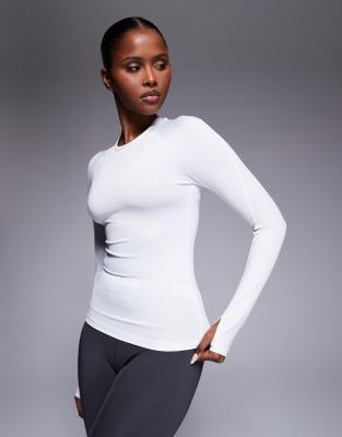 4505 Icon Active Quick Dry Slim Fit Long Sleeve Top In White