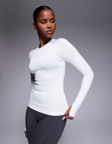 4505 Icon active quick dry slim fit long sleeve top in white - view 1