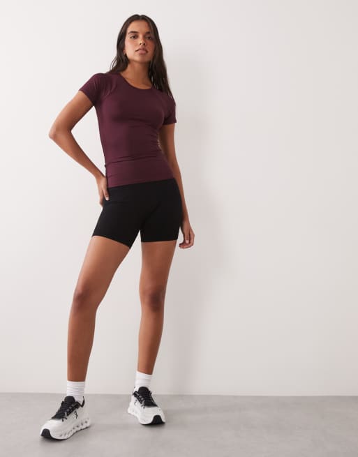 4505 Icon active quick dry slim fit t-shirt in wine, 2 of 4