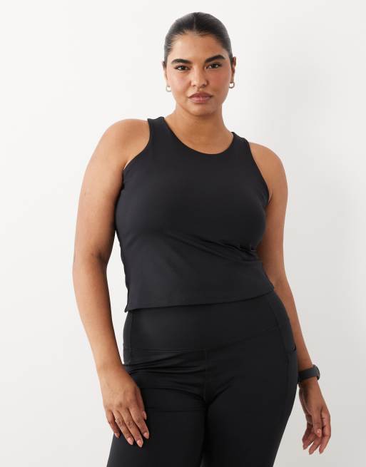 4505 Icon active racer back singlet with inner bra and removable padding in black, 3 of 4
