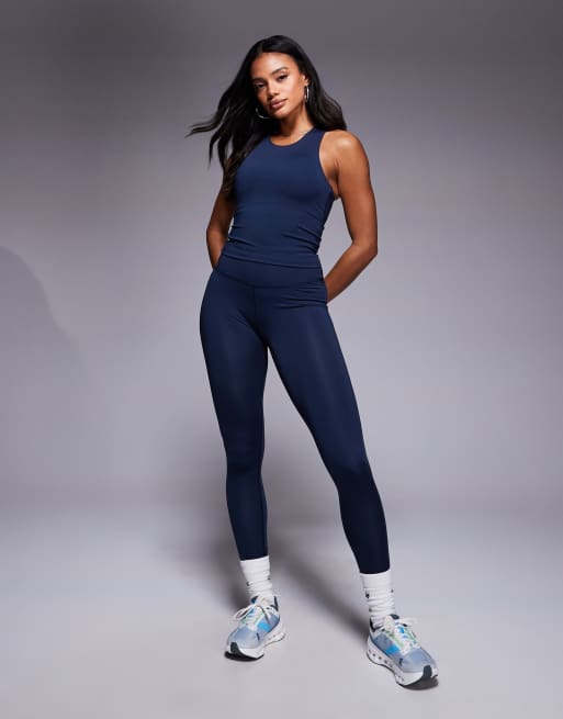 4505 Icon active racer back vest with inner bra and removable padding in navy ink , 3 of 4