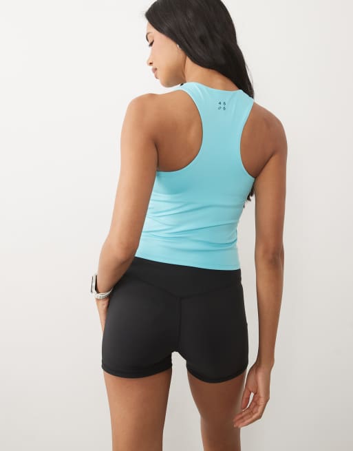4505 Icon active racer back vest with inner bra and removable padding in turquoise, 2 of 4