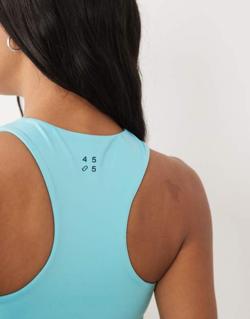 4505 Icon active racer back vest with inner bra and removable padding in turquoise, 4 of 4