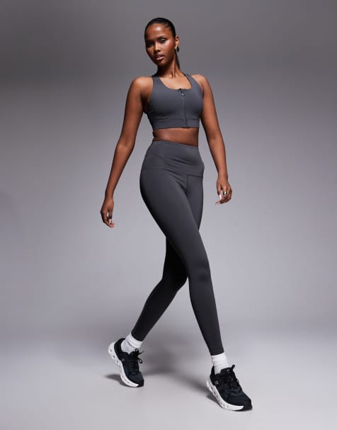 4505 – Icon Active – Rökgrå träningsleggings med hög midja, formning baktill och innerficka - view 1