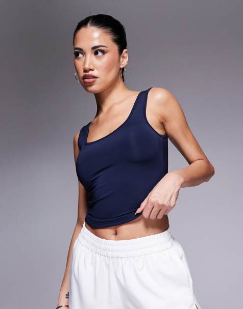 4505 Icon active slightly cropped vest in deep navy - view 1