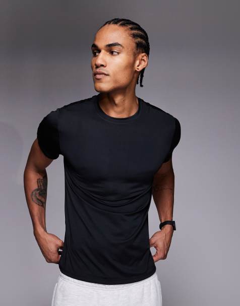 4505 – Icon Active – Svart, snabbtorkande baslager-tränings-t-shirt i muscle fit - view 1