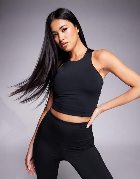 4505 Icon active tank top with inner bra and removable padding in black - view 1