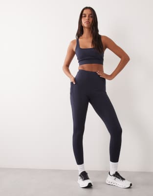 4505 Icon Active Tie Waist Run Legging With Phone Pocket In Blue