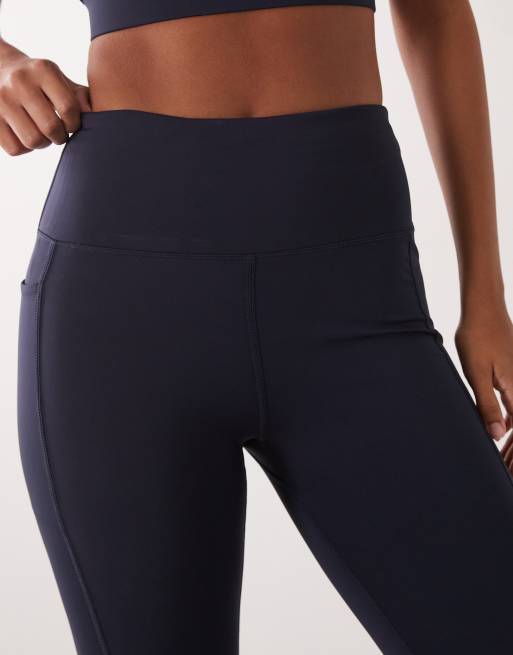 4505 Icon active tie waist run legging with phone pocket in navy, 3 of 5