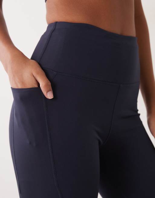 4505 Icon active tie waist run legging with phone pocket in navy, 4 of 5