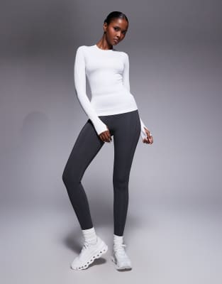 4505 Icon Active Tie Waist Running Leggings With Phone Pocket In Gray