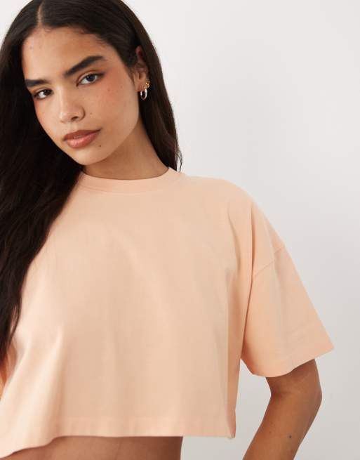 4505 – Icon – Aprikosrosa, kraftig, kort, snabbtorkande t-shirt i bomull, 2 av 4