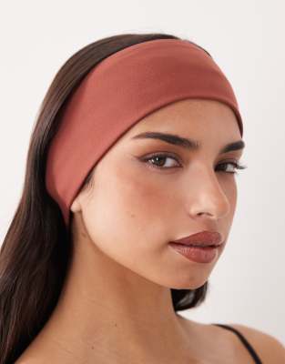 4505 - Icon - Bandeau de yoga large en tissu doux - Ambre-Marron