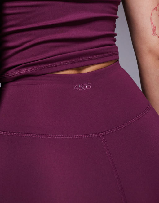 4505 - Icon - Bordeaux bløde højtaljede slim-yogaleggings med svaj, 5 af 5