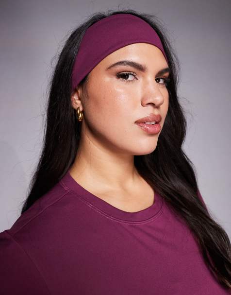 4505 – Icon – Bordowa szeroka miękka opaska na głowę do jogi - view 1