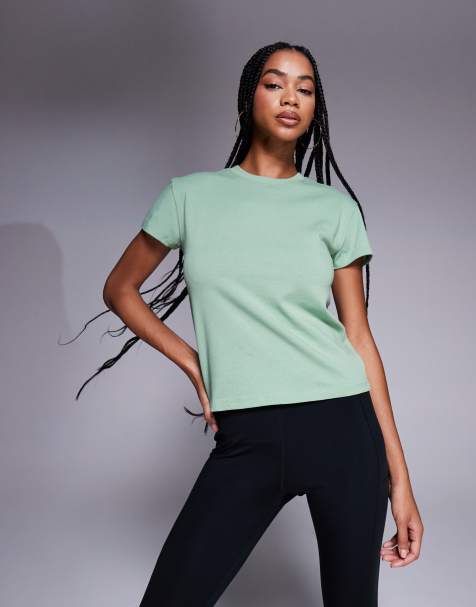 4505 Icon boxy fit cotton t-shirt with quick dry finish in matcha - view 1