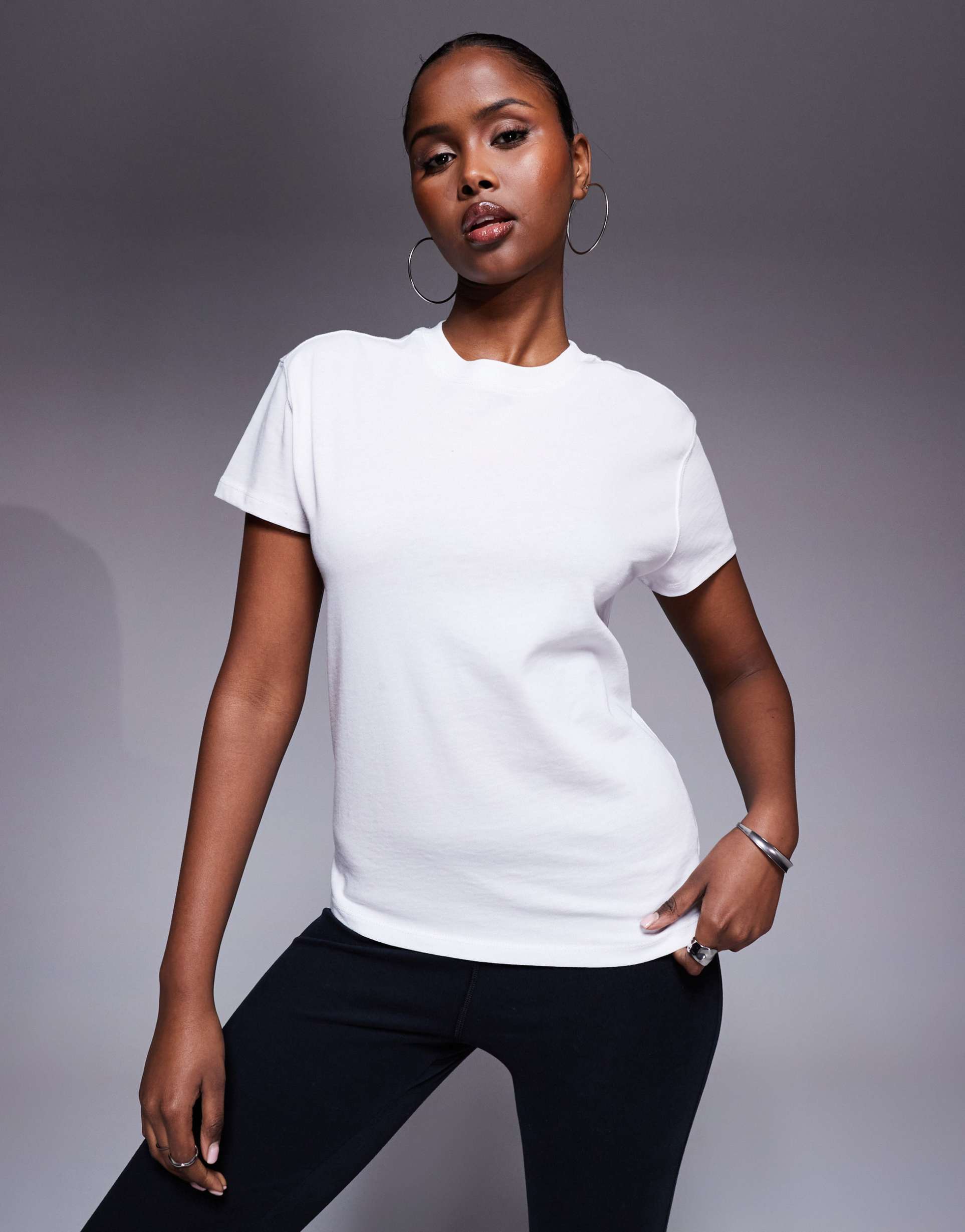 4505 icon boxy fit cotton t-shirt with quick dry finish in white