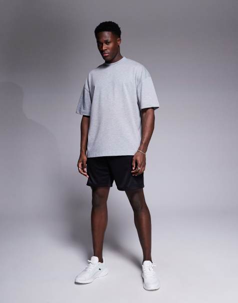 4505 Icon boxy heavyweight cotton t-shirt with quick dry finish in heather gray - view 1
