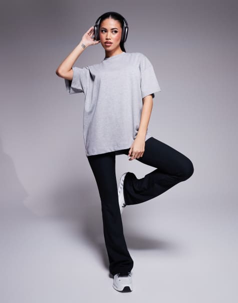 4505 Icon boxy heavyweight cotton t-shirt with quick dry finish in heather gray - view 1