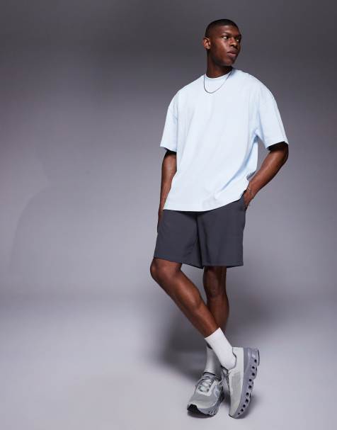 4505 Icon boxy heavyweight cotton t-shirt with quick dry finish in light blue - view 1