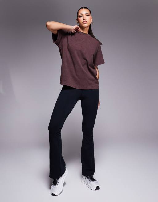 4505 Icon boxy heavyweight cotton t-shirt with quick dry finish in washed cocoa 
