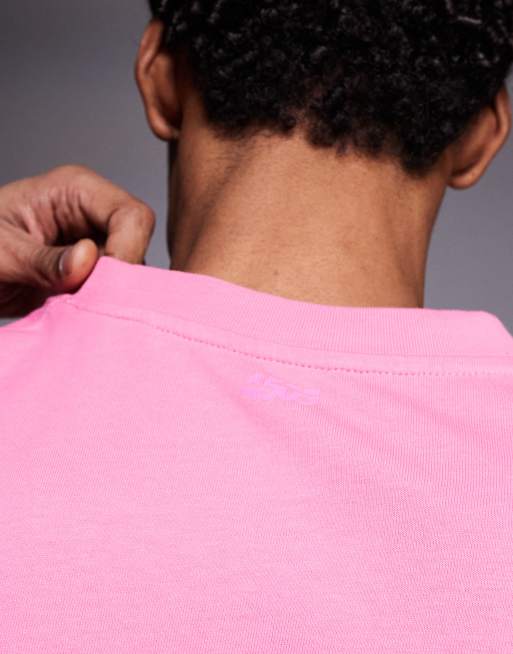 4505 Icon boxy heavyweight cotton t-shirt with quick dry finish in washed pink, 5 of 5