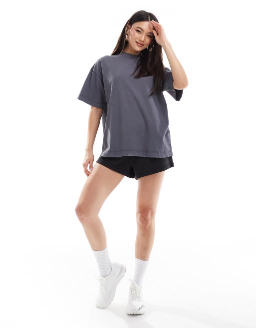 4505  Icon boxy heavyweight oversized t-shirt with quick dry in washed black , 3 of 4