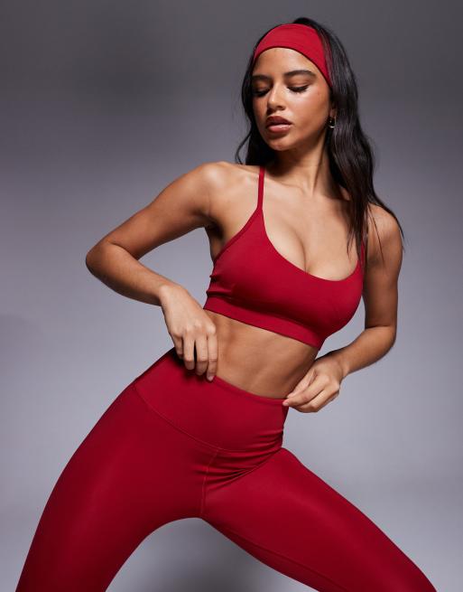 4505 - Icon - Brassière de sport maintien léger à bretelles réglables - Rouge cerise, 3 de 4