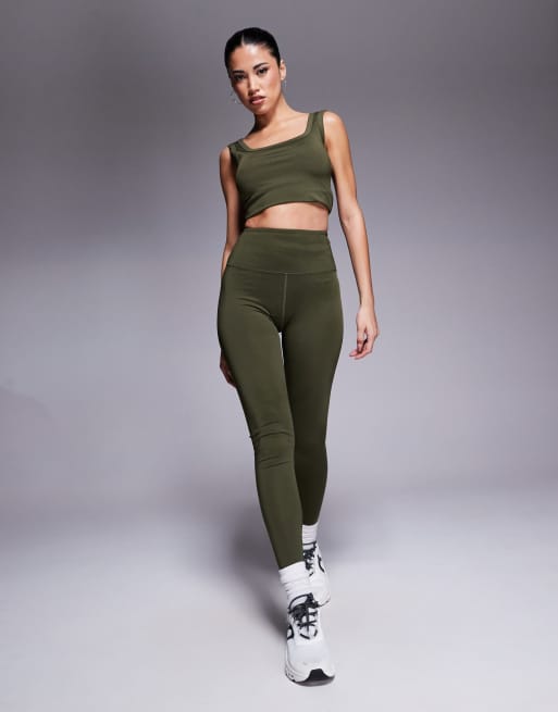 4505 Icon bum sculpt gym legging with inner pocket in khaki