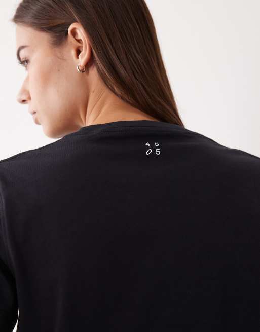 4505 Icon camiseta de algodón grueso de corte boxy en negro, 2 de 4