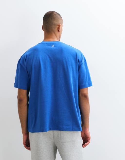 4505 Icon camiseta extragrande de algodón grueso con acabado de secado rápido en azul real, 5 de 5