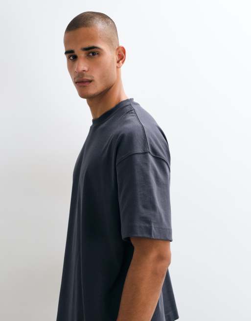 4505 Icon camiseta extragrande de algodón grueso con acabado de secado rápido en gris carbón, 4 de 5