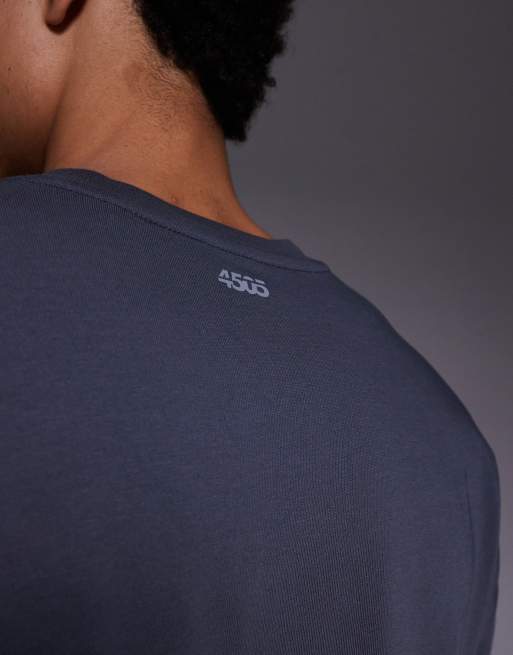 4505 - Icon - Camiseta gris carbón lavado de corte cuadrado de tejido grueso de algodón de secado rápido, 5 de 5