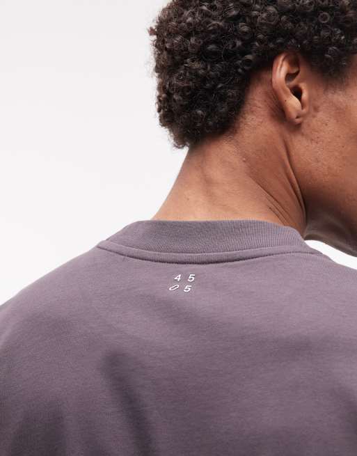 4505 - Icon - Camiseta gris tormenta lavado extragrande de tejido grueso de secado rápido de algodón, 4 de 5