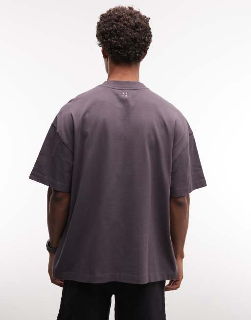4505 - Icon - Camiseta gris tormenta lavado extragrande de tejido grueso de secado rápido de algodón, 5 de 5