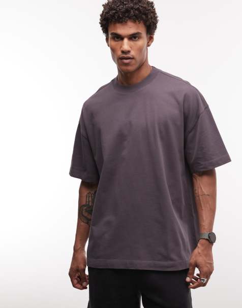 4505 – Icon – Ciemnoszary szybkoschnący T-shirt oversize z grubej bawełny - view 1