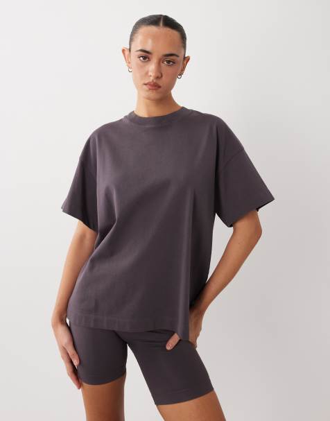 4505 – Icon – Ciemnoszary szybkoschnący T-shirt oversize z grubej bawełny - view 1