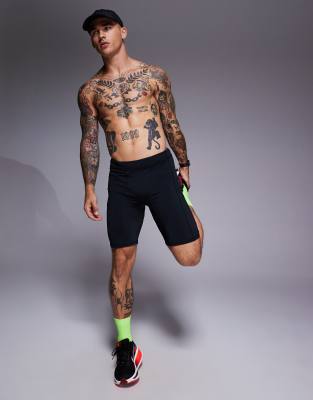 4505 - Icon - Collant de sport de base mi-long en tissu à séchage rapide - Noir