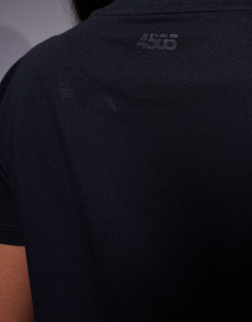 4505 Icon cotton boxy t-shirt with quick dry finish in black , 3 of 4
