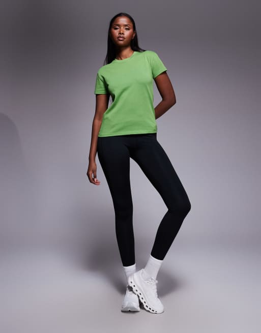 4505 Icon cotton boxy t-shirt with quick dry finish in green, 2 of 4