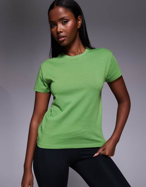 4505 Icon cotton boxy t-shirt with quick dry finish in green, 4 of 4