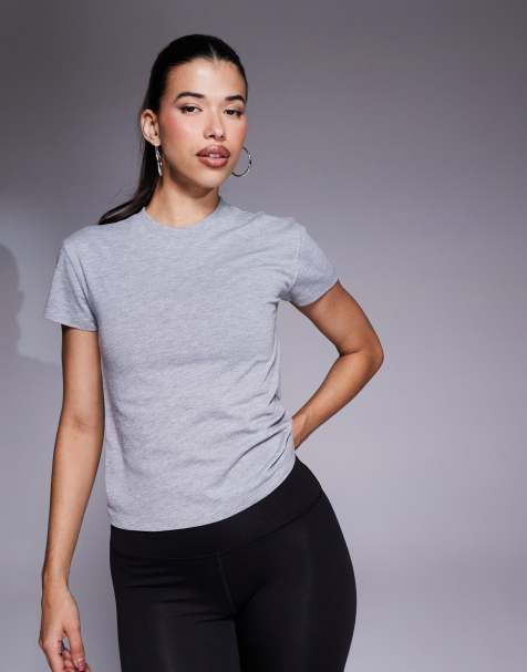 4505 Icon cotton boxy t-shirt with quick dry finish in grey marl - view 1