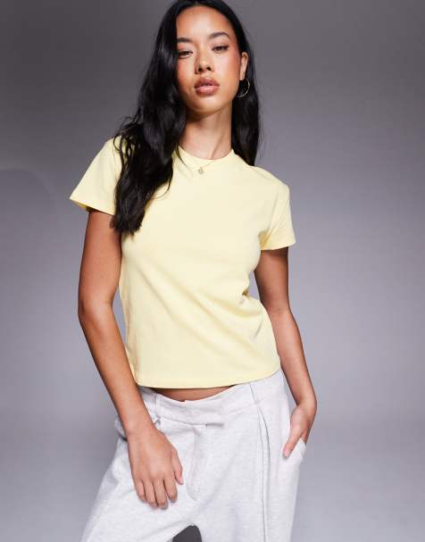 4505 Icon cotton boxy T-shirt with quick dry finish in lemon yellow - view 1