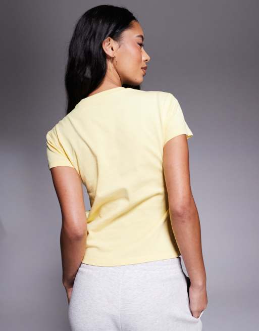 4505 Icon cotton boxy T-shirt with quick dry finish in lemon yellow