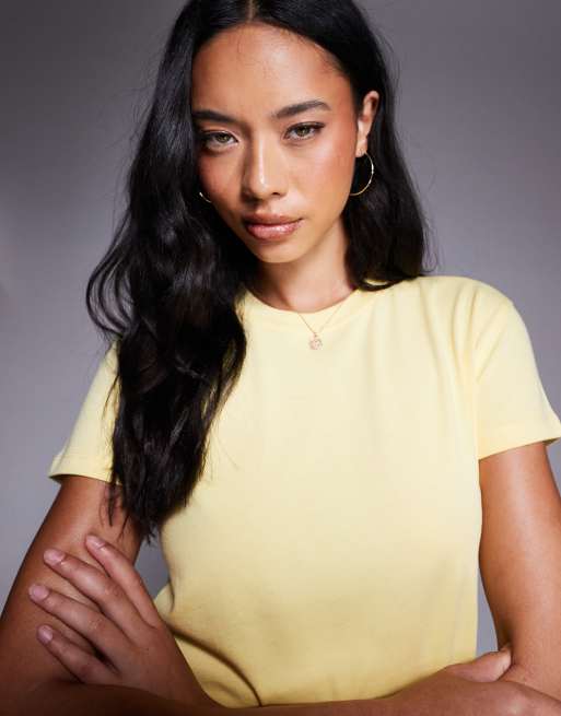 4505 Icon cotton boxy T-shirt with quick dry finish in lemon yellow