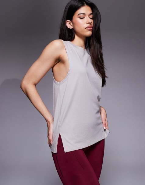 4505 Icon cotton drop armhole singlet with quick dry finish in ash - view 1