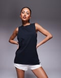 [ASOS] 4505 Icon cotton drop armhole singlet with quick-dry finish in black 16 Black