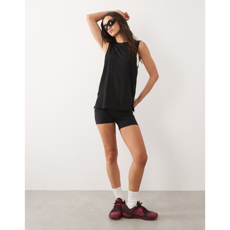 4505 Icon cotton drop armhole tank top with quick dry finish in