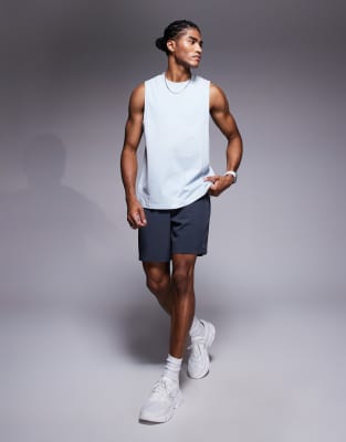 4505 Icon Cotton Drop Armhole Training Tank In Blue
